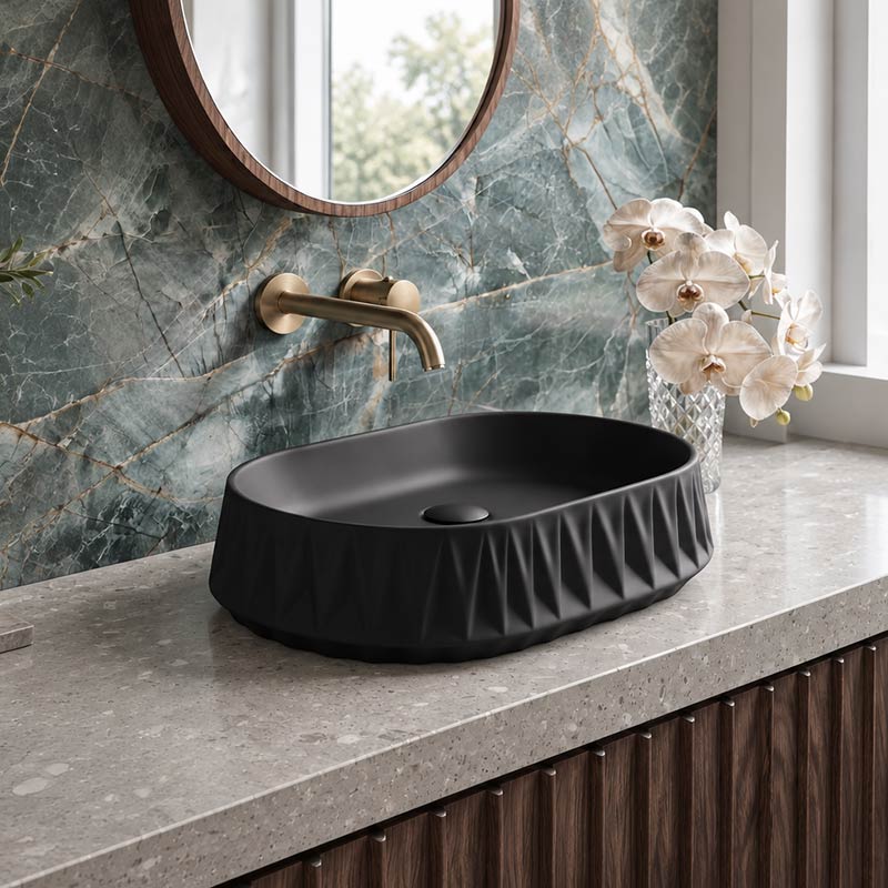 Infinity Oval Above Counter Ceramic Basin 530x370x135mm - In Various Colour