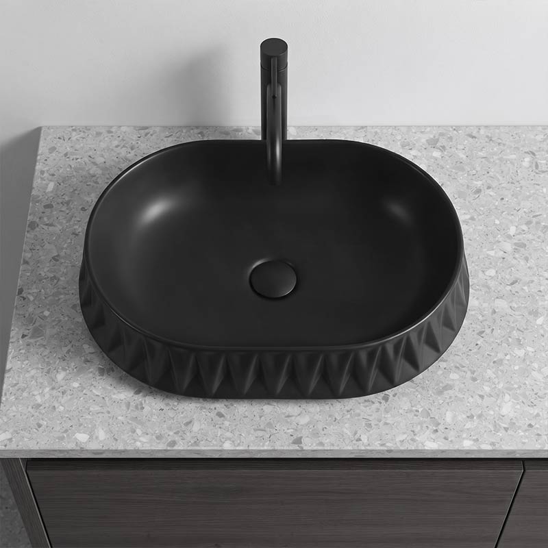 Infinity Oval Above Counter Ceramic Basin 530x370x135mm - In Various Colour