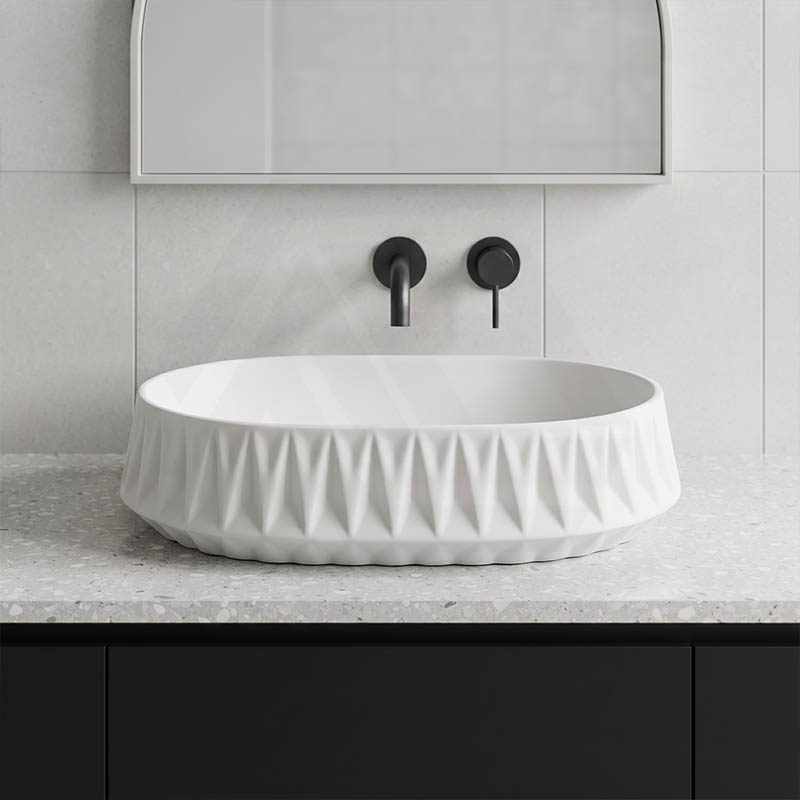 Infinity Oval Above Counter Ceramic Basin 530x370x135mm - In Various Colour