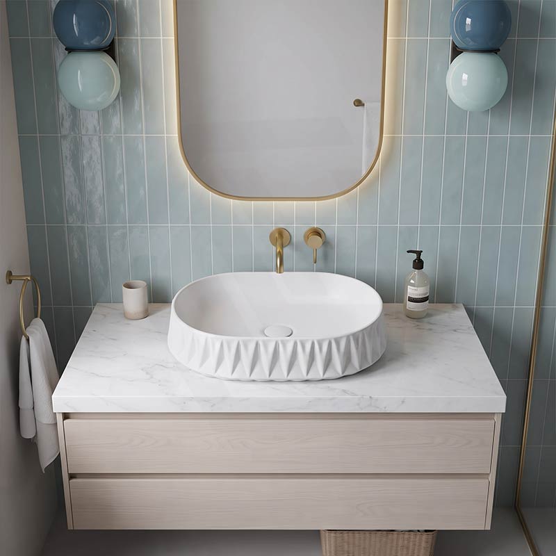 Infinity Oval Above Counter Ceramic Basin 530x370x135mm - In Various Colour