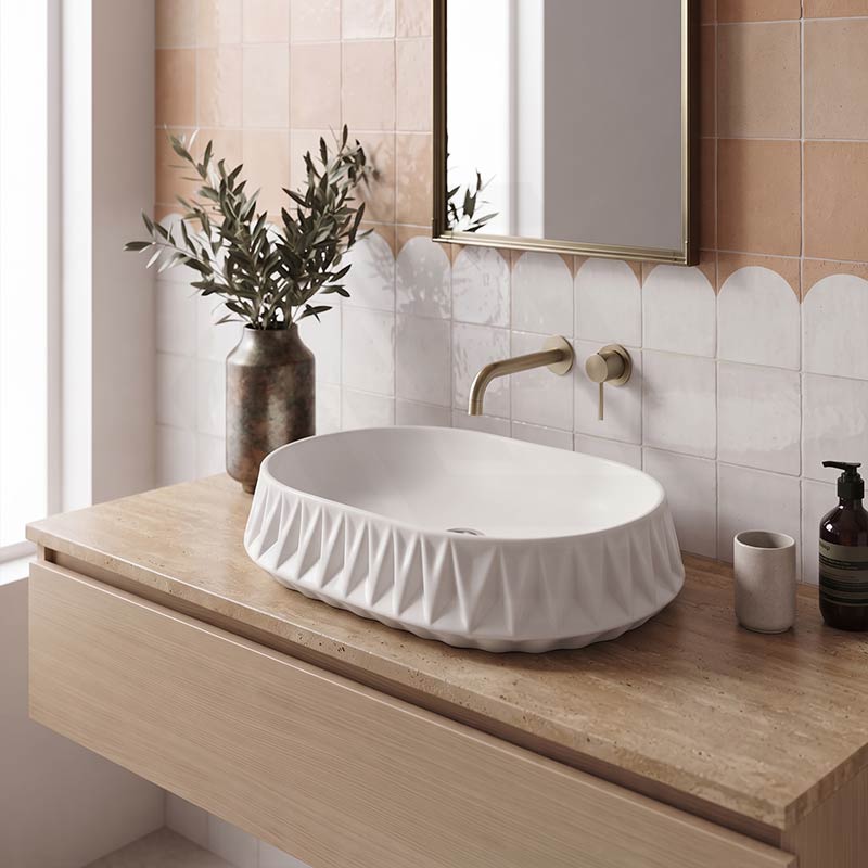 Infinity Oval Above Counter Ceramic Basin 530x370x135mm - In Various Colour