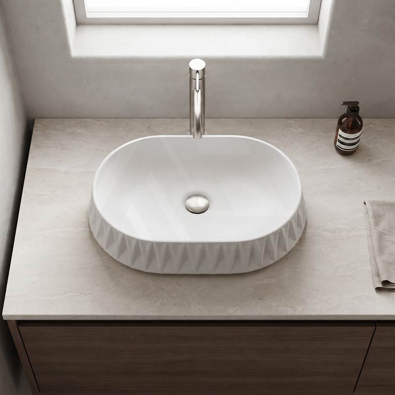 Infinity Oval Above Counter Ceramic Basin 530x370x135mm - In Various Colour