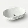 Infinity Fluted Oval Above Counter Ceramic Basin 500x330x135mm - In Various Colour