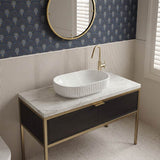 Infinity Fluted Oval Above Counter Ceramic Basin 500x330x135mm - In Various Colour