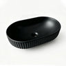 Infinity Fluted Oval Above Counter Ceramic Basin 500x330x135mm - In Various Colour