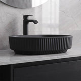 Infinity Fluted Oval Above Counter Ceramic Basin 500x330x135mm - In Various Colour