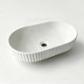 Infinity Fluted Oval Above Counter Ceramic Basin 500x330x135mm - In Various Colour