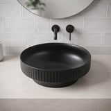 Infinity Ceramic Fluted Above Counter Basin 365x365x120mm - In Various Colour