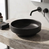 Infinity Ceramic Fluted Above Counter Basin 365x365x120mm - In Various Colour