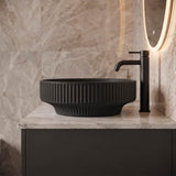 Infinity Ceramic Fluted Above Counter Basin 365x365x120mm - In Various Colour