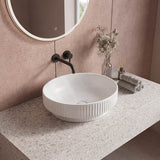 Infinity Ceramic Fluted Above Counter Basin 365x365x120mm - In Various Colour