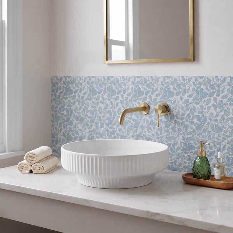 Infinity Ceramic Fluted Above Counter Basin 365x365x120mm - In Various Colour