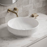 Infinity Ceramic Fluted Above Counter Basin 365x365x120mm - In Various Colour