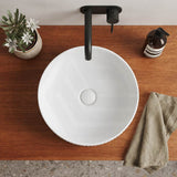 Infinity Ceramic Fluted Above Counter Basin 365x365x120mm - In Various Colour
