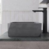 Rectangular Above Counter Concrete Basin Pop-up Waste Included 500x350x120mm - Matte Grey