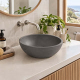 Round Above Counter Concrete Basin Waste Included 360mm - Matte Grey