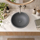 Round Above Counter Concrete Basin Waste Included 360mm - Matte Grey