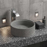 Round Above Counter Concrete Basin Waste Included 390x390x150mm - Matte Grey