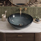 Above Counter Basin Round Bathroom Tempered Glass Antique Vintage Wash Art Basin 420x420x145mm - Multi Color