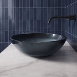 Above Counter Basin Round Bathroom Tempered Glass Antique Vintage Wash Art Basin 420x420x145mm - Multi Color