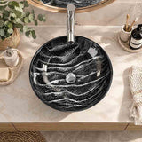 Above Counter Tempered Glass Art Basin Round Bathroom Antique Vintage Wash Basin 420x420x145mm