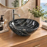 Above Counter Tempered Glass Art Basin Round Bathroom Antique Vintage Wash Basin 420x420x145mm