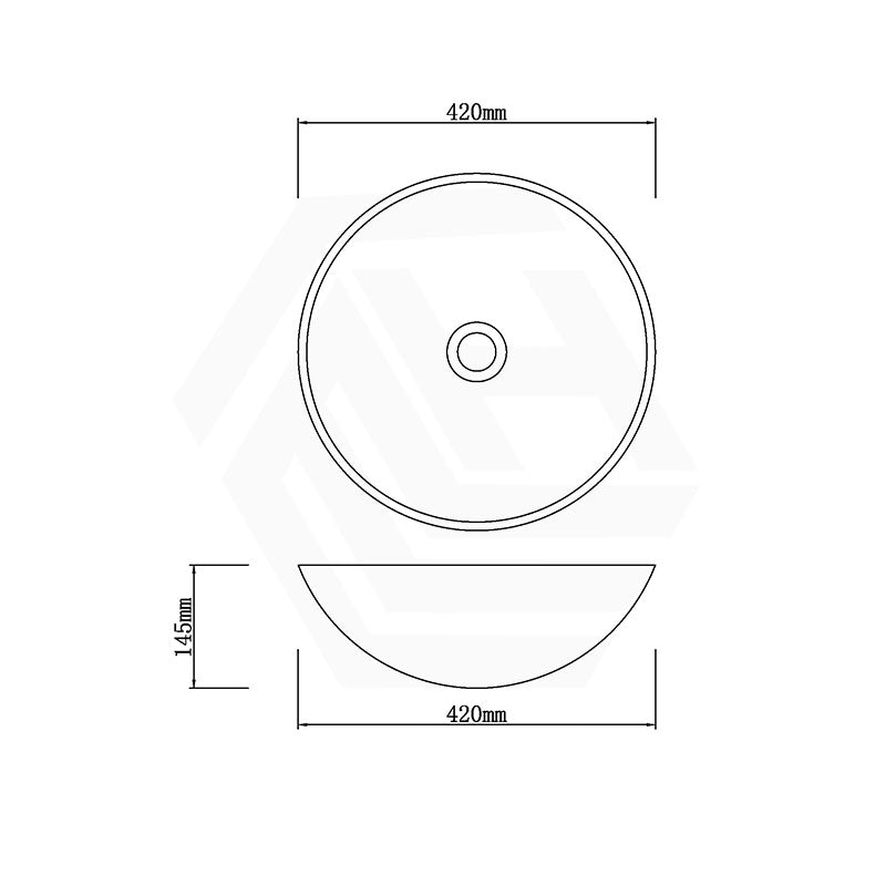Above Counter Tempered Glass Basin Round Bathroom Antique Vintage Wash Art Basin 420x420x145mm