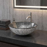 Above Counter Tempered Glass Basin Round Bathroom Antique Vintage Wash Art Basin 420x420x145mm