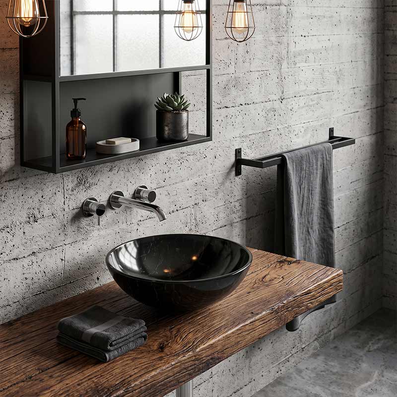 Glass Art Basin Round Above Counter 420x420x145mm