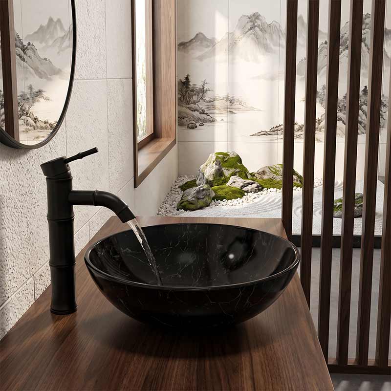 Glass Art Basin Round Above Counter 420x420x145mm