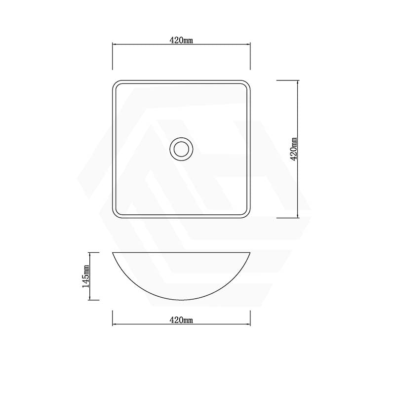 Above Counter Tempered Glass Art Basin Square Bathroom Antique Vintage Wash Basin 420x420x145mm
