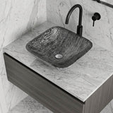 Above Counter Tempered Glass Art Basin Square Bathroom Antique Vintage Wash Basin 420x420x145mm