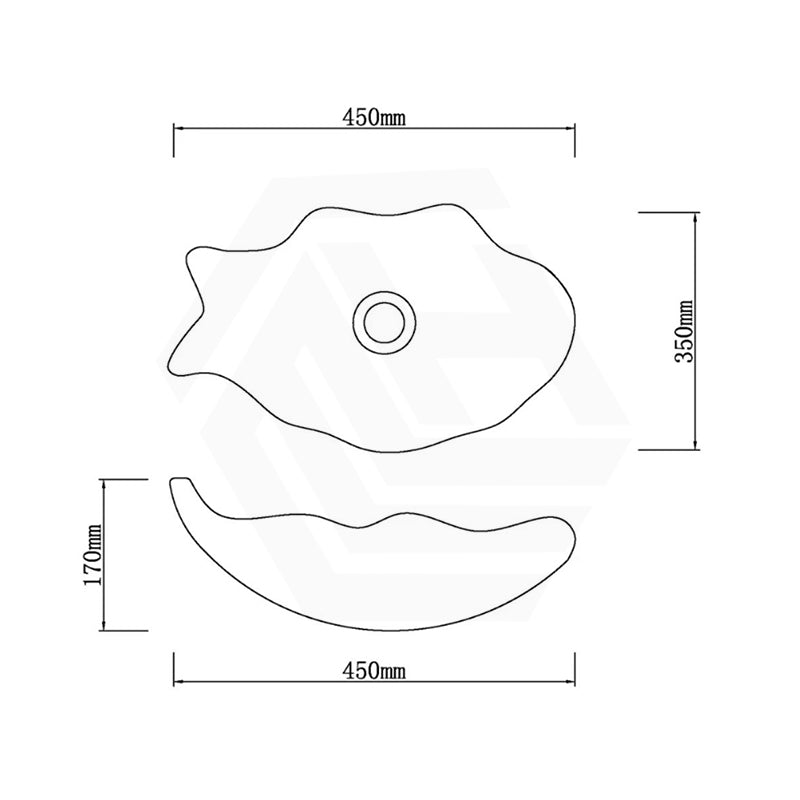 450x350x170mm Above Counter Glass Art Basin Special Fish Shape Bathroom Antique Vintage Wash Basin