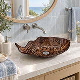 Special Fish Shape Above Counter Glass Art Basin Antique Vintage Wash Basin 450x350x170mm