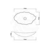 550x350x125mm Above Counter Glass Art Basin Special Leaf Shape Bathroom Antique Vintage Wash Basin