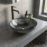 Above Counter Basin Round Bathroom Tempered Glass Antique Vintage Wash Art Basin 450x450x145mm - Multi Color