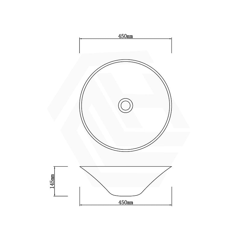 Above Counter Basin Round Bathroom Tempered Glass Antique Vintage Wash Art Basin 450x450x145mm - Multi Color
