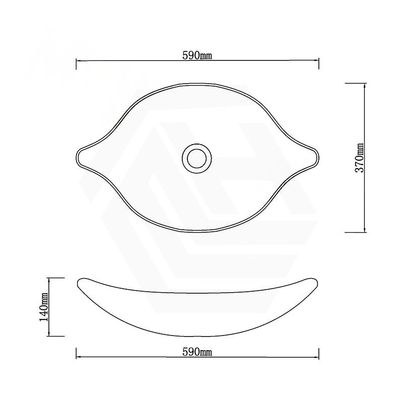 590x370x140mm Above Counter Glass Art Basin Special Shape Bathroom Antique Vintage Wash Basin
