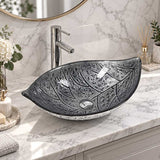 Above Counter Glass Art Basin Special Shape Bathroom Antique Vintage Wash Basin 590x370x140mm