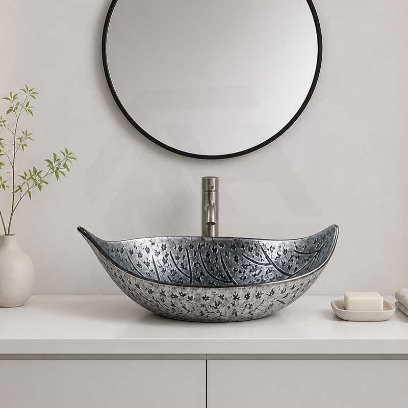 Above Counter Glass Art Basin Special Shape Bathroom Antique Vintage Wash Basin 590x370x140mm