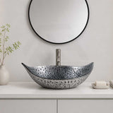 Above Counter Glass Art Basin Special Shape Bathroom Antique Vintage Wash Basin 590x370x140mm