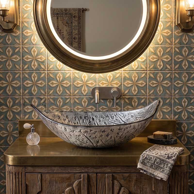 Above Counter Glass Art Basin Special Shape Bathroom Antique Vintage Wash Basin 590x370x140mm
