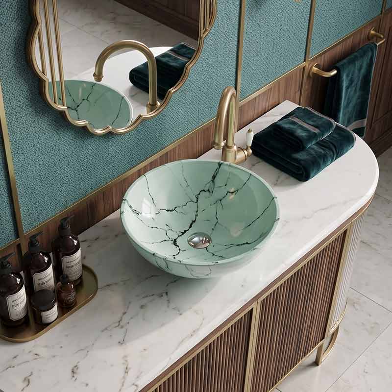 Round Glass Art Wash Basin 420x420x145mm