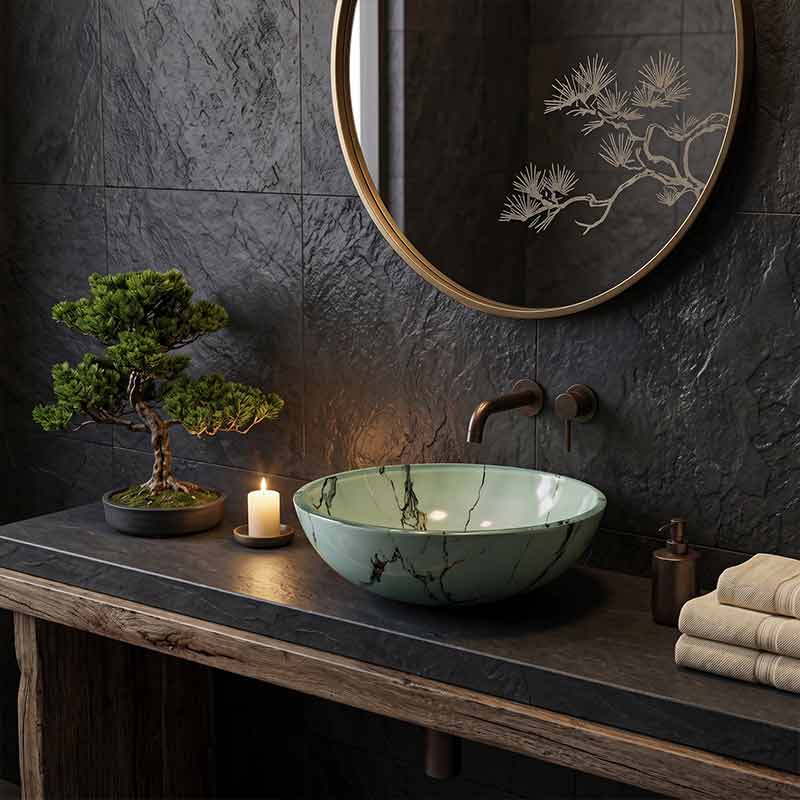 Round Glass Art Wash Basin 420x420x145mm