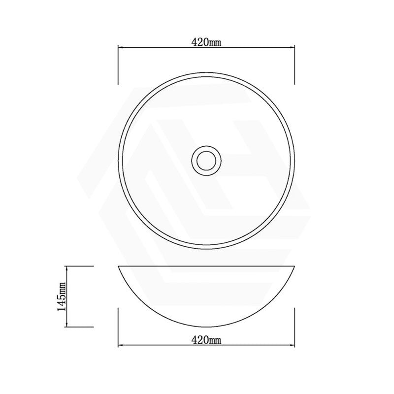 420x420x145mm Round Glass Art Wash Basin