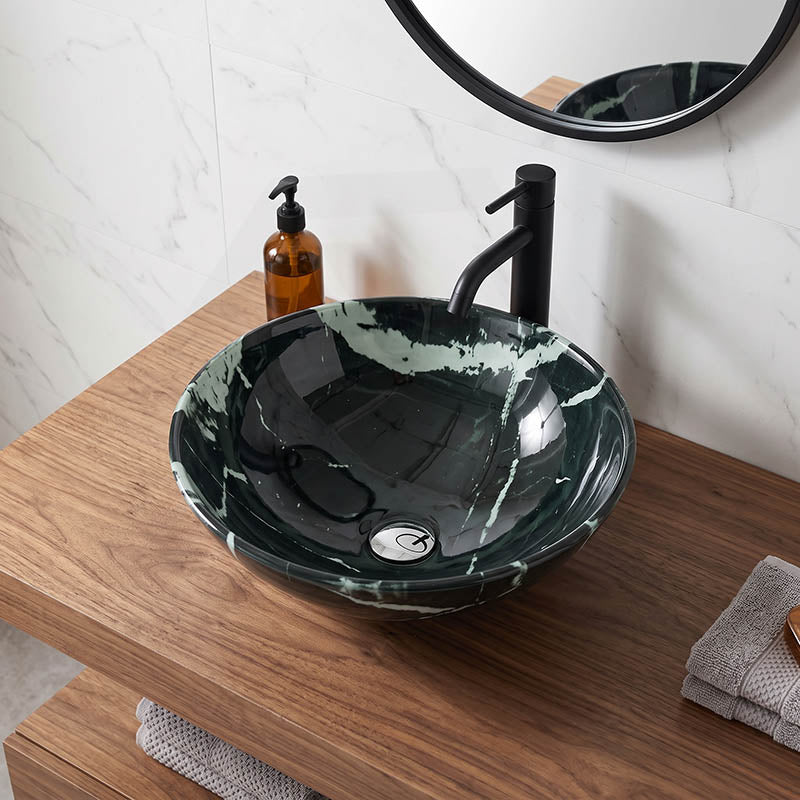 Tempered Glass Art Basin Round Above Counter 420x420x145mm