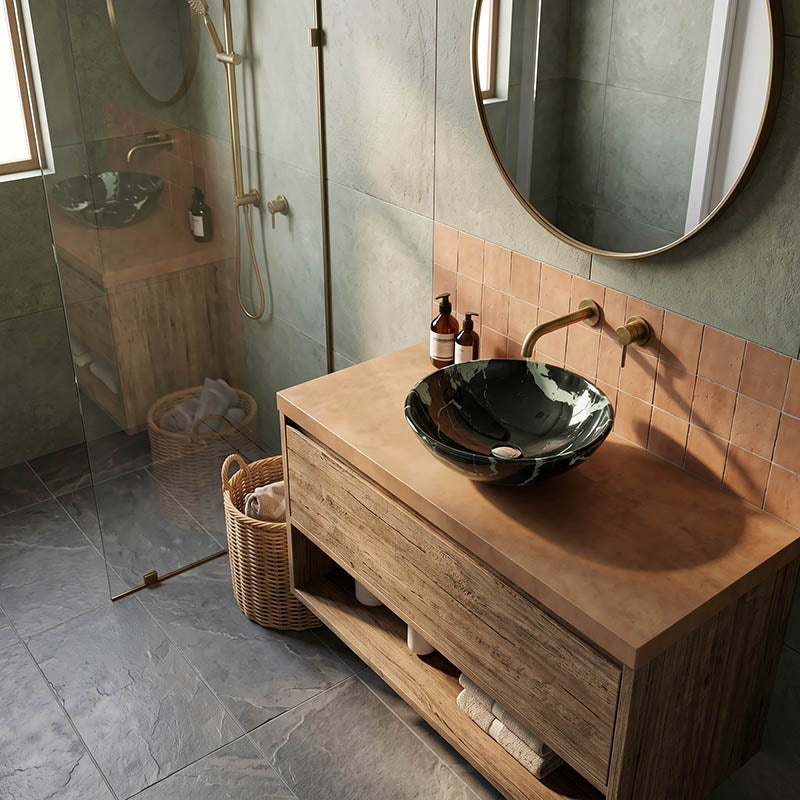Tempered Glass Art Basin Round Above Counter 420x420x145mm