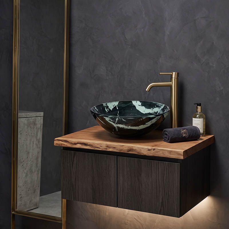 Tempered Glass Art Basin Round Above Counter 420x420x145mm