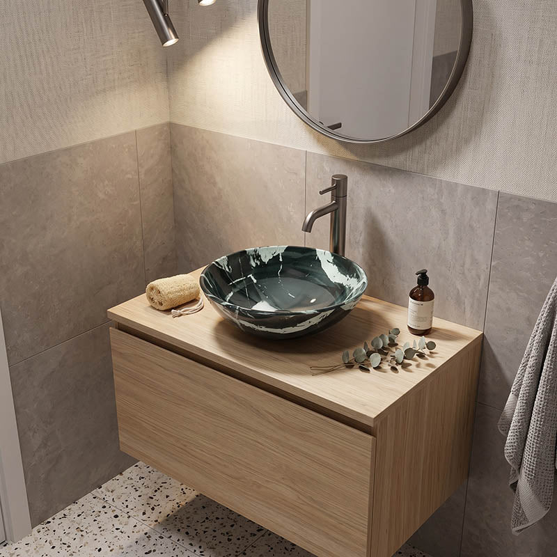 Tempered Glass Art Basin Round Above Counter 420x420x145mm