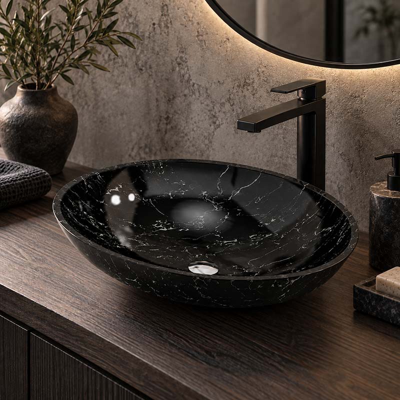 Double Layer Glass Oval Basin 480x390x140mm - Multi Colour